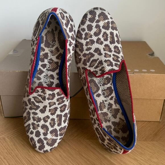 Rothy’s The Loafer Mocha Spot Leopard Animal Print Women Slip on Shoes - SZ 8 - Picture 1 of 10